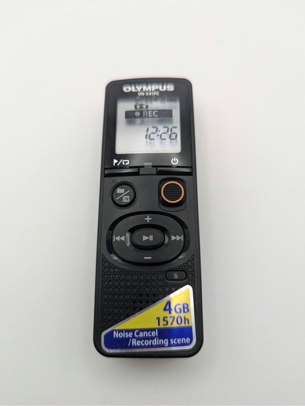 Olympus VN-541PC Digital Voice Recorder in Black with Orange Accent